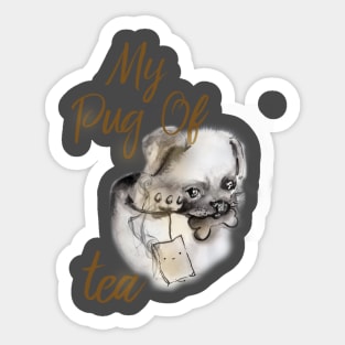 My Pug of Tea Sticker